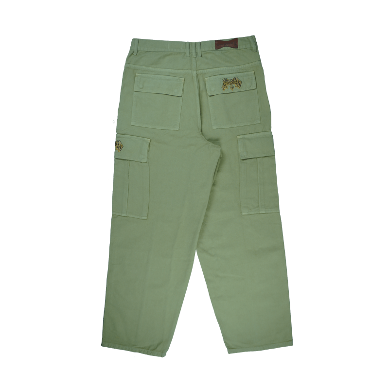 Calça desenvolvida extremamente resistente, sarja 12oz em modelagem baggy com bolsos com botão e zipper YKK - Purple-O