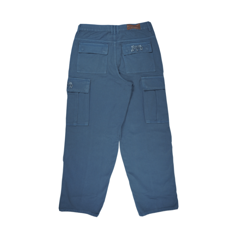 Calça desenvolvida extremamente resistente, sarja 12oz em modelagem baggy com bolsos com botão e zipper YKK - Purple-O