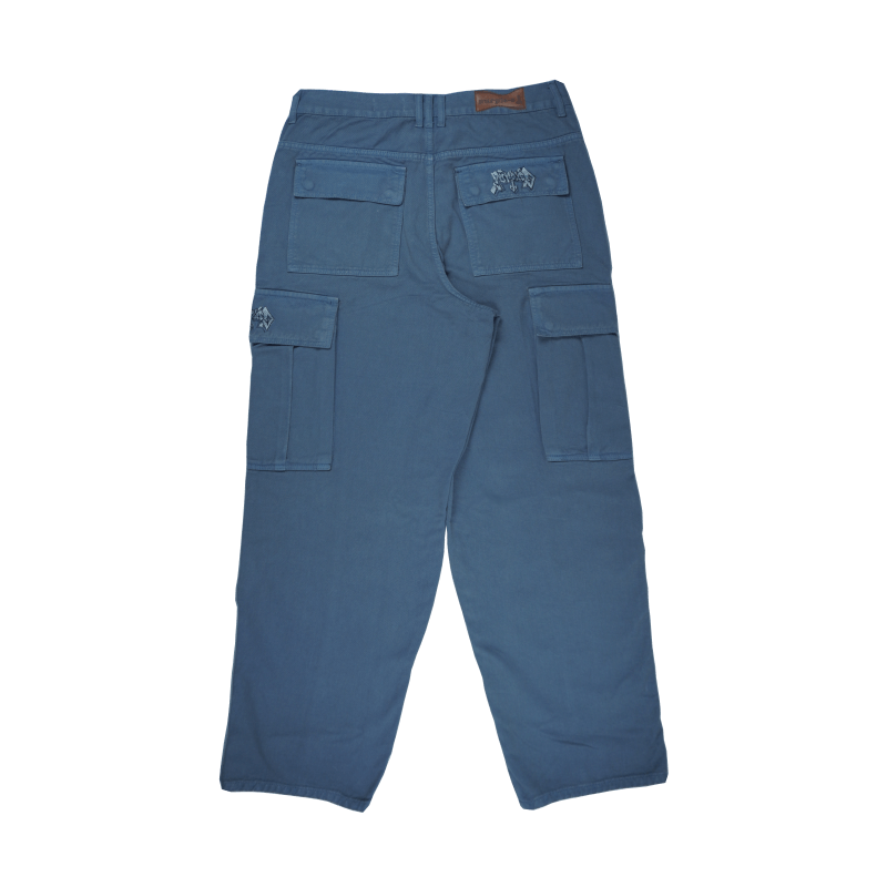 Calça desenvolvida extremamente resistente, sarja 12oz em modelagem baggy com bolsos com botão e zipper YKK - Purple-O