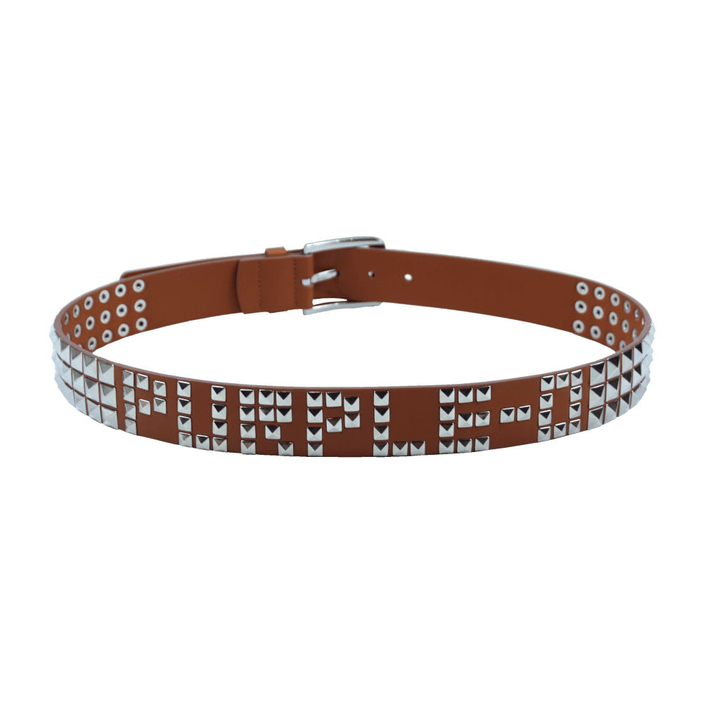 Ligh brown belts spikes