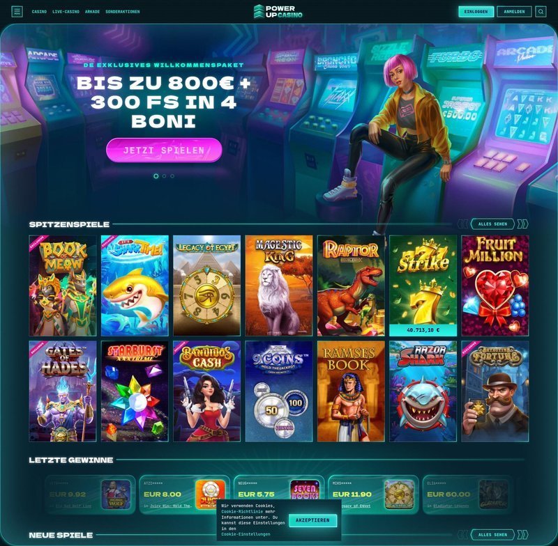Image: Power-Up Casino Online in Deutschland - Echtgeld Boni und mehr